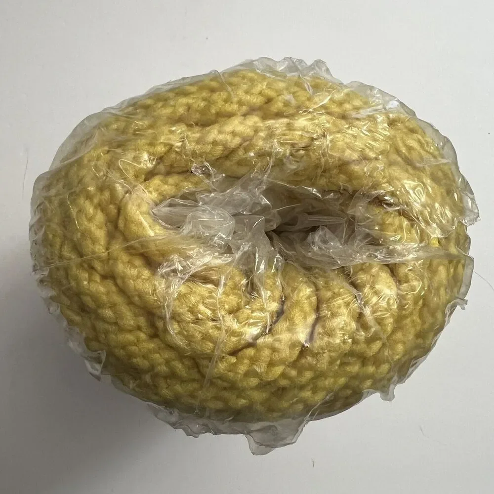 Vintage Persian Kandi Braided Cord Macrame Knotting Weaving Yellow